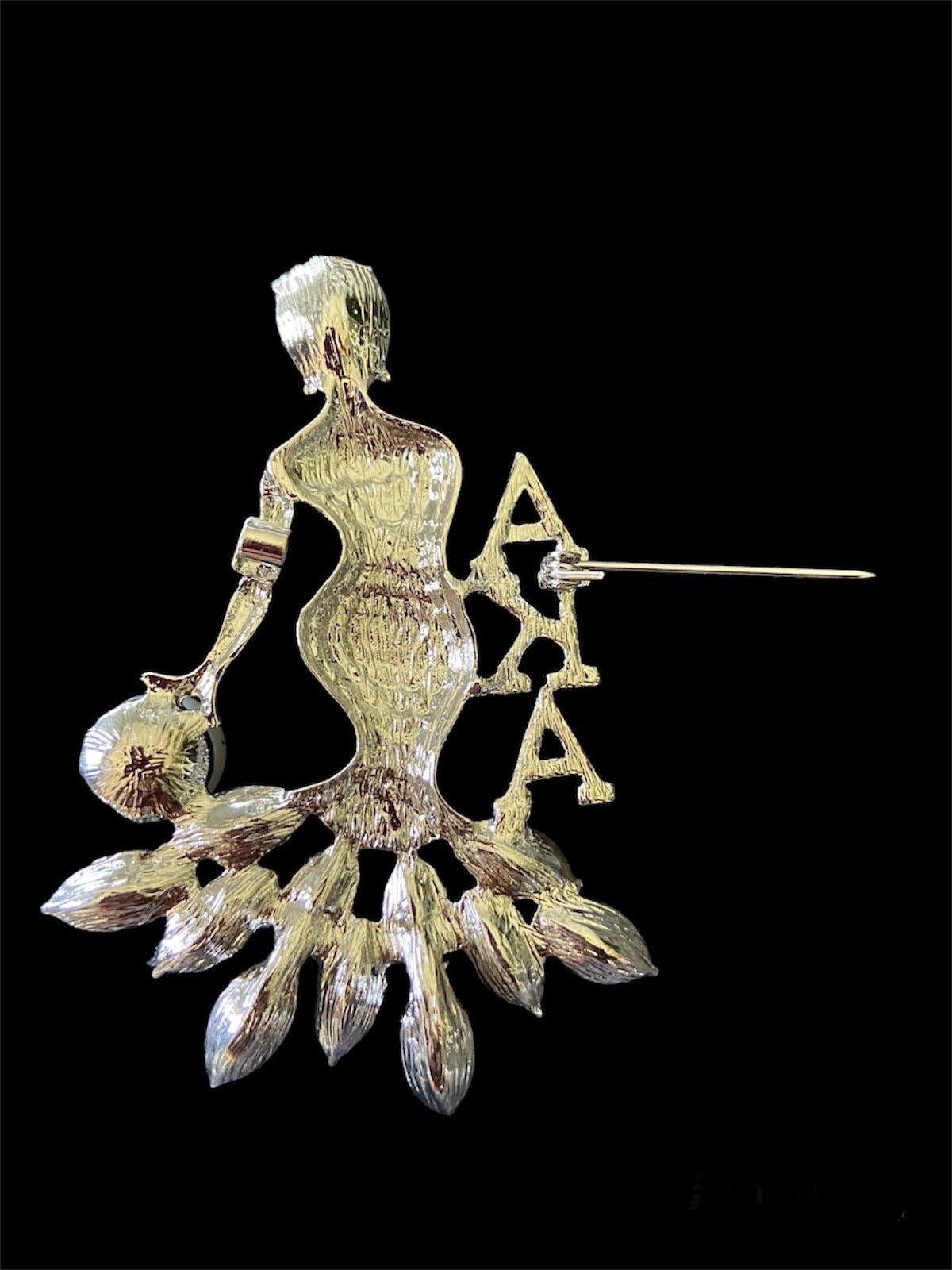 The Lady in Pink & Green Brooch